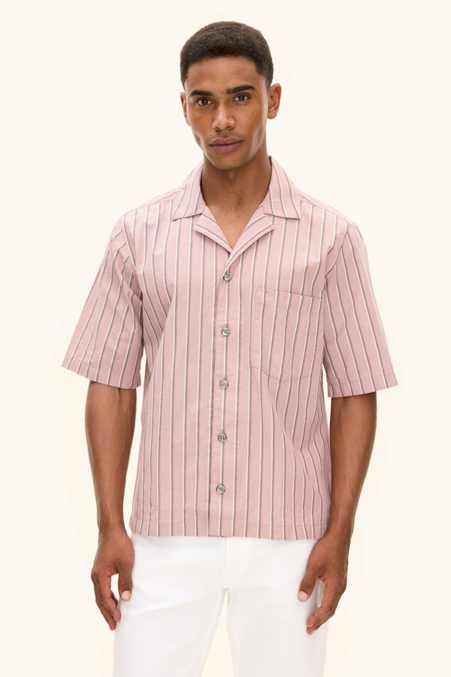 Slim Fit Cut Away Stripete Skjorte