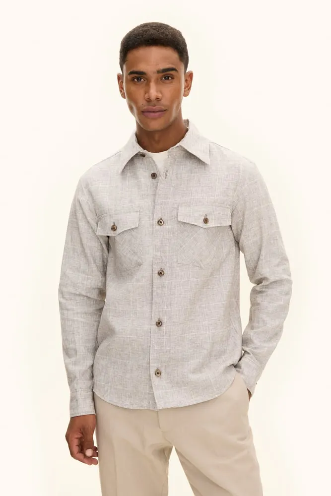 Regular Fit Skjortjacka Linneruta