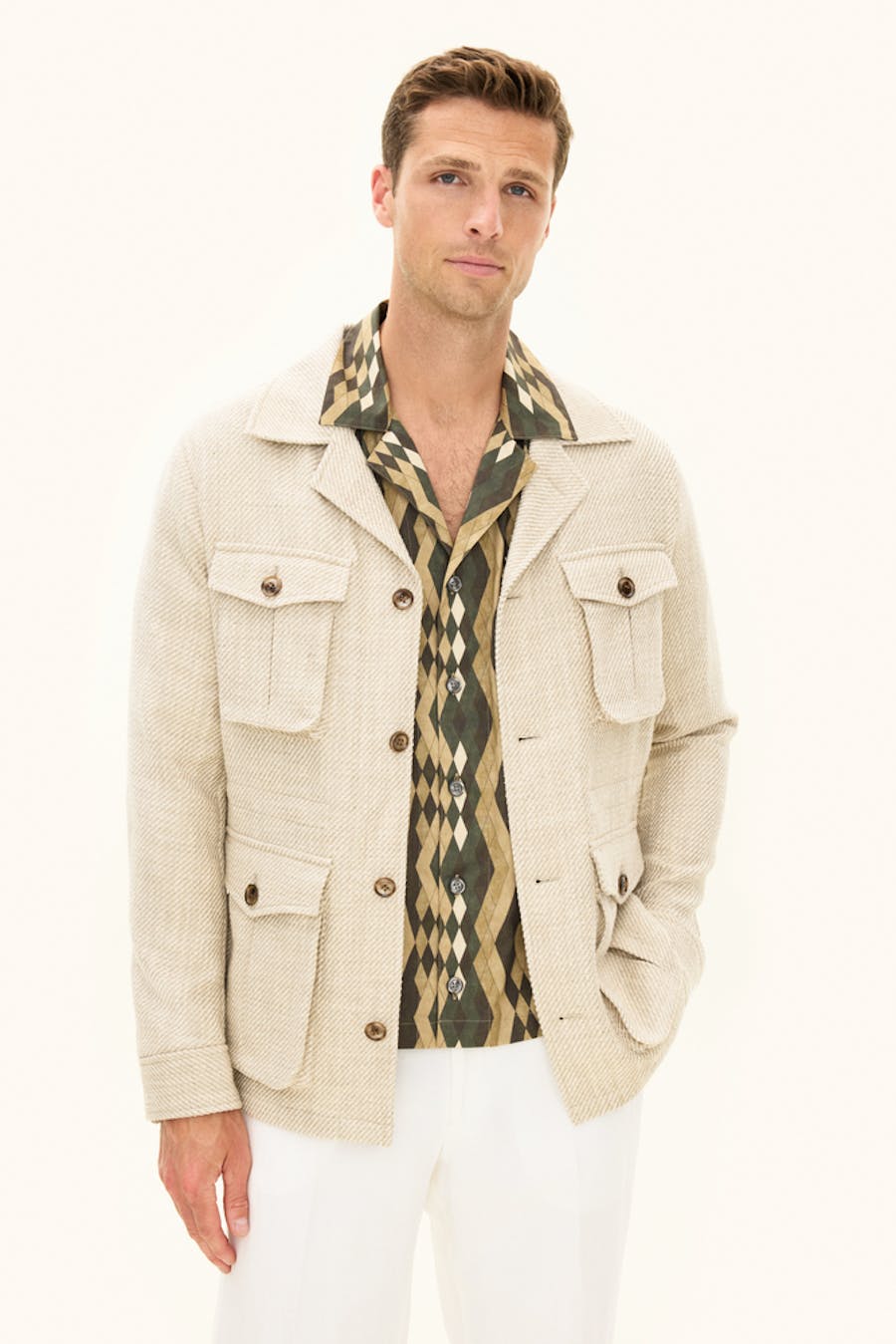 Regular Fit Skjortejakke Twill