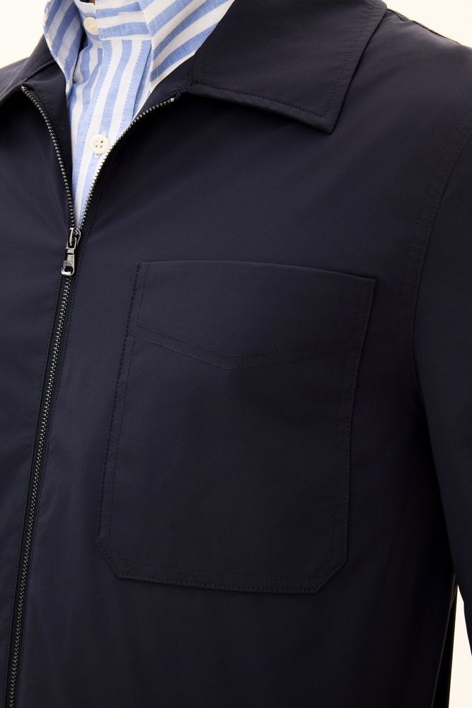 Light Zipped Shirt Jacket - Dark blue | Oscar Jacobson