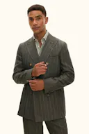 Regular Fit Double Breasted Striped Blazer