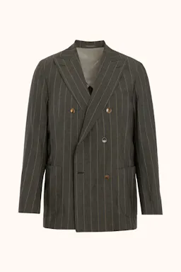 Regular Fit Double Breasted Striped Blazer