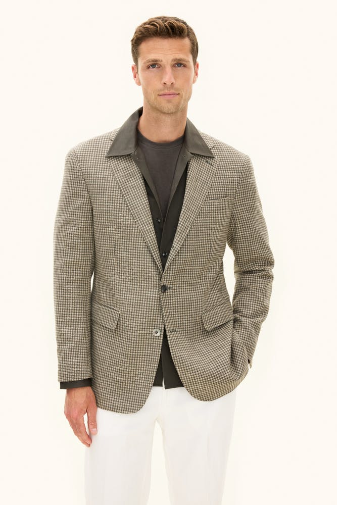 Regular Fit Hundetannsmønstret Blazer
