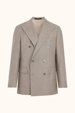 Regular Fit Dobbeltspent Blazer Stripete Ull
