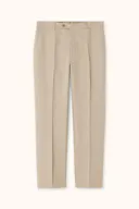 Regular Fit Strukturerade Byxor Hög Midja
