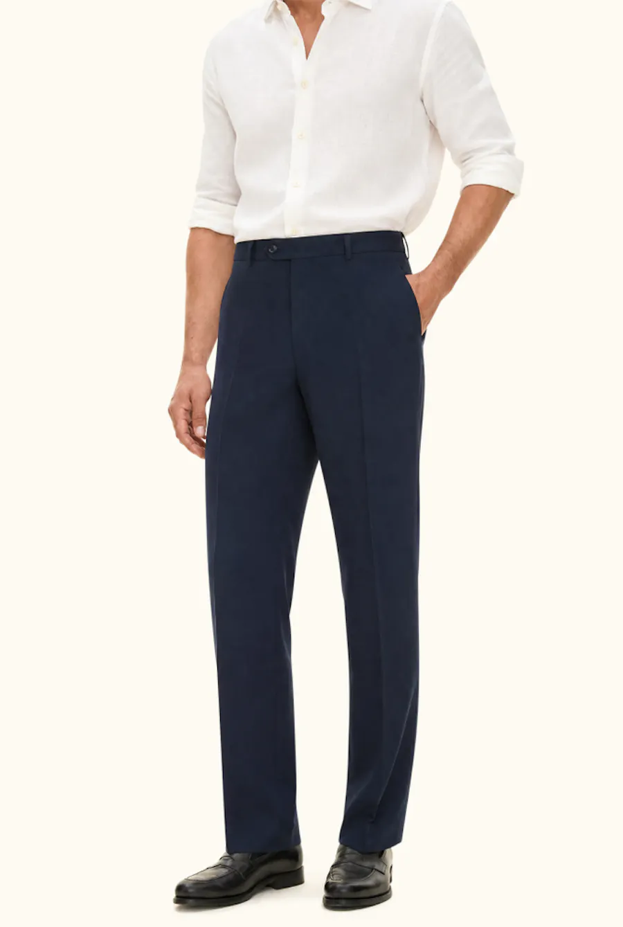 Regular Fit High Waist Twill Trousers