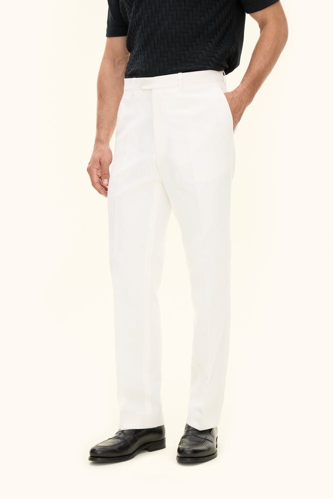 Regular Fit High Waist Twill Trousers