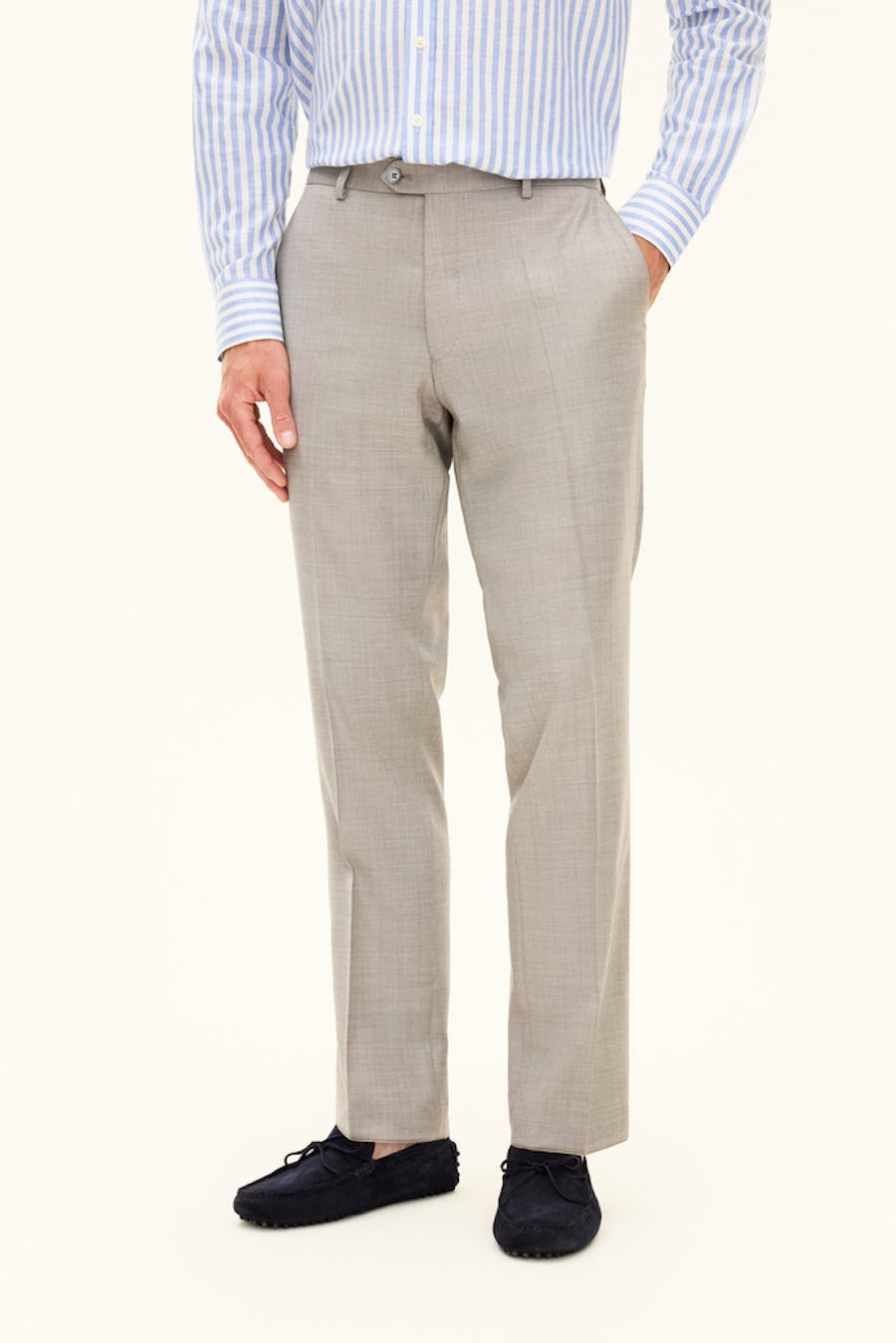 Slim Fit Ullbukser Twill