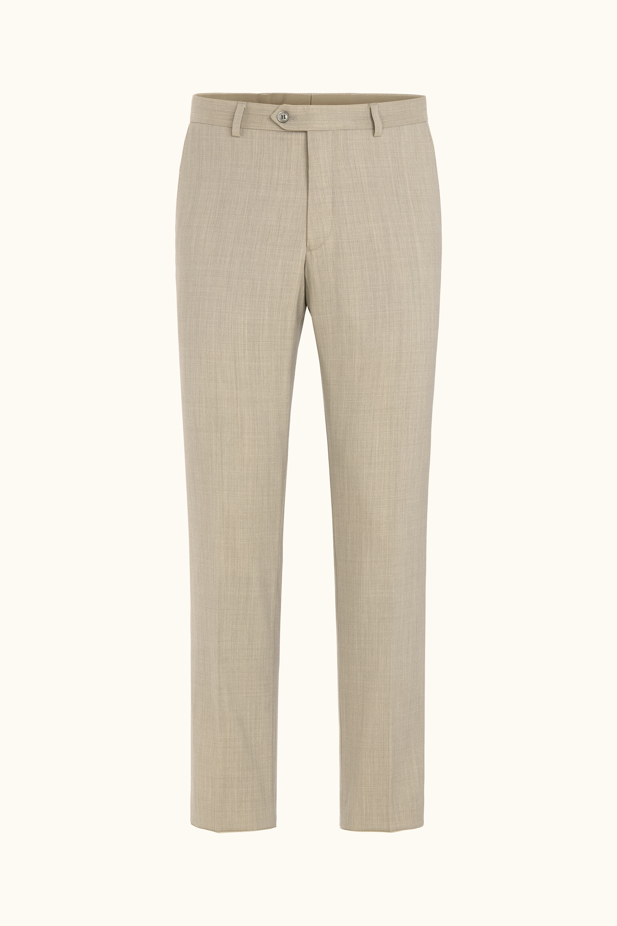 Regular Fit Tropical Wool Trousers - Beige | Oscar Jacobson