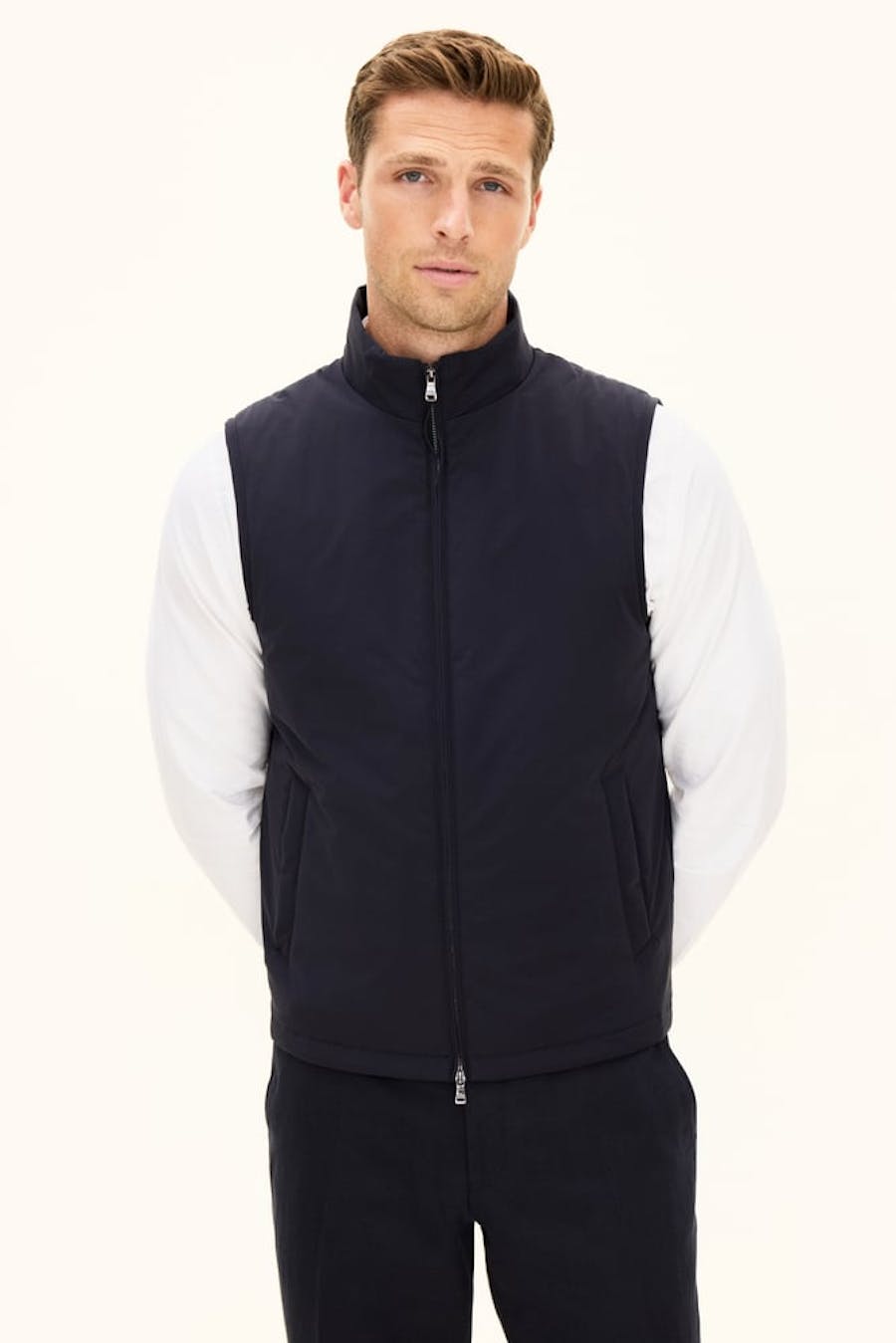 Light Padded Zipped Nylon Waistcoat