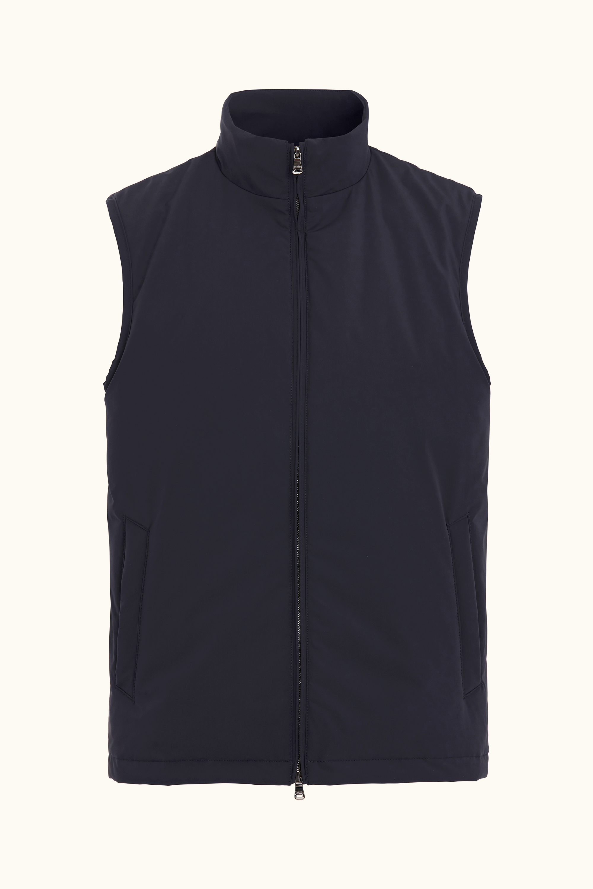 Light Padded Zipped Nylon Waistcoat - Dark blue | Oscar Jacobson