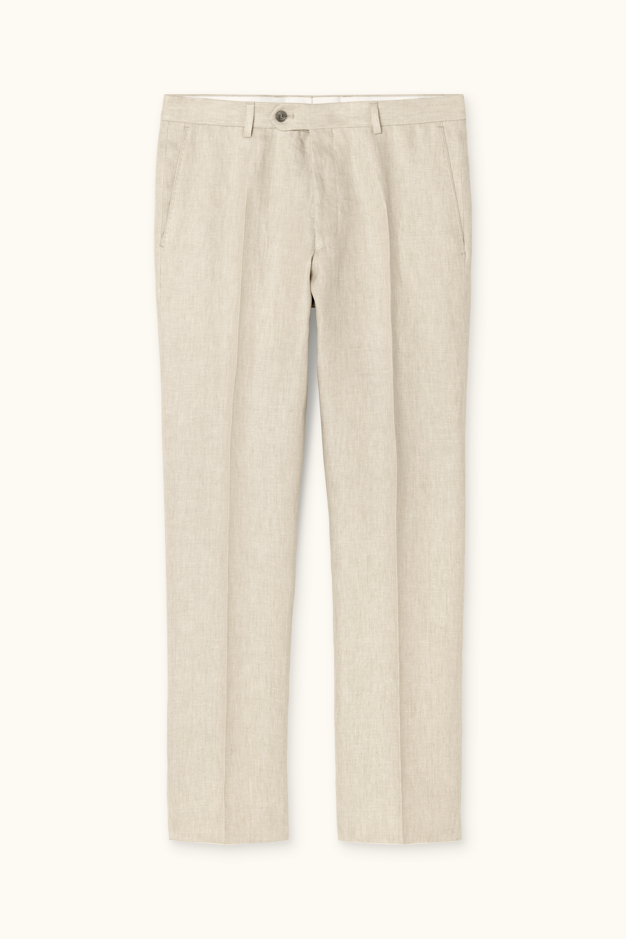 Regular Fit Linen Trousers - White | Oscar Jacobson