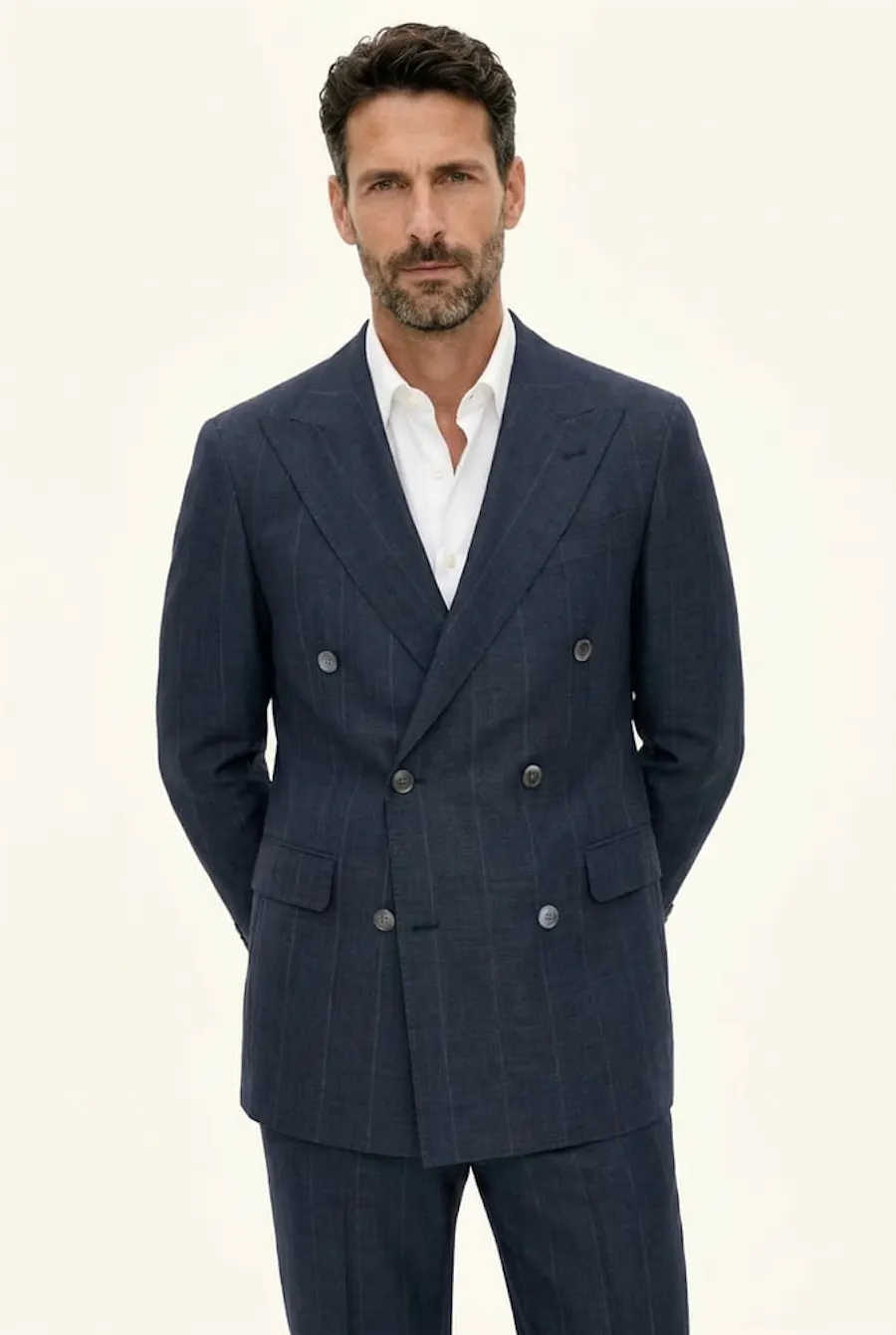 Regular Fit Dobbeltradet Stribet Blazer