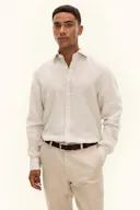 Regular Fit Cut Away Hør Skjorte