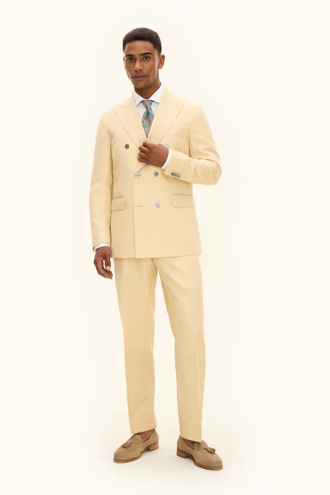 Regular Fit Dubbelknäppt Twillkostym