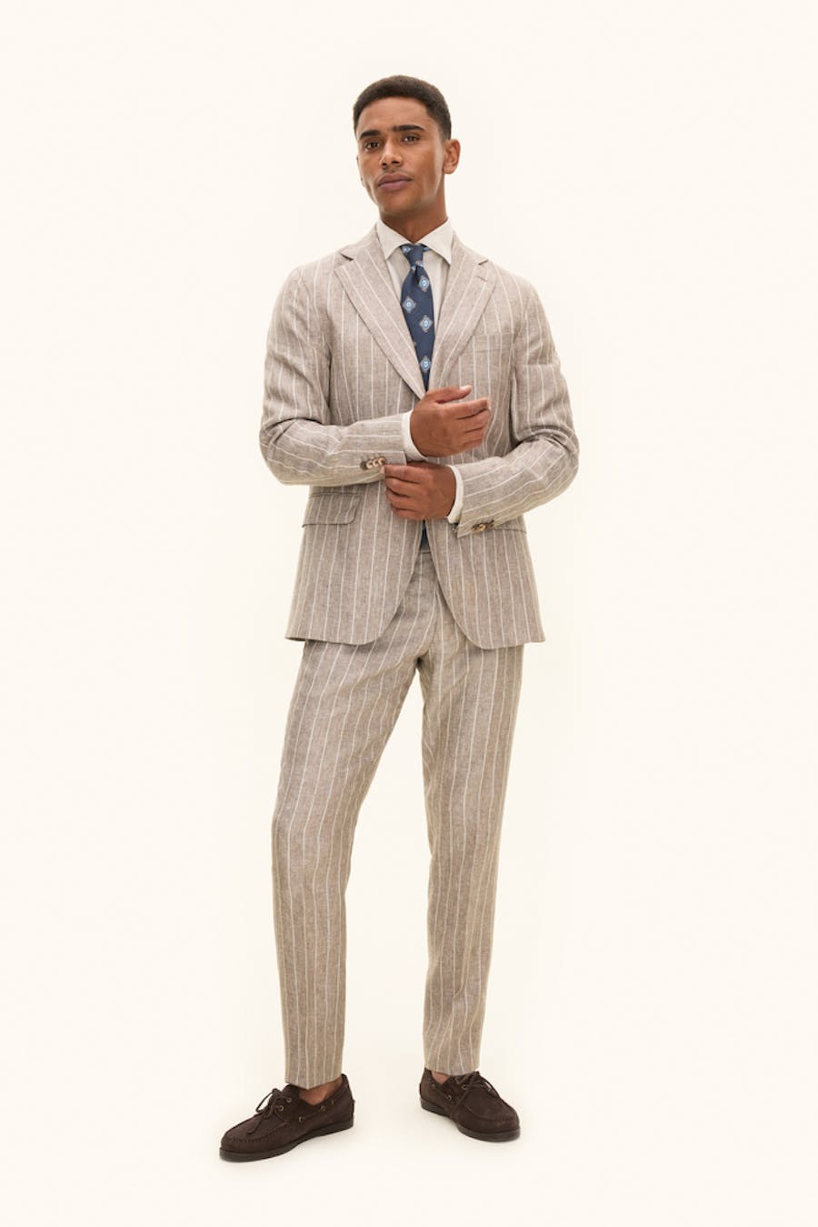 Regular Fit Stripete Lin Dress