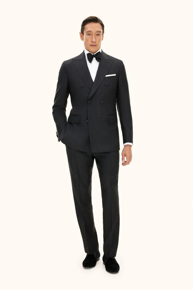 Regular Fit Double Breasted Tuxedo Velvet Tuxedo Suit