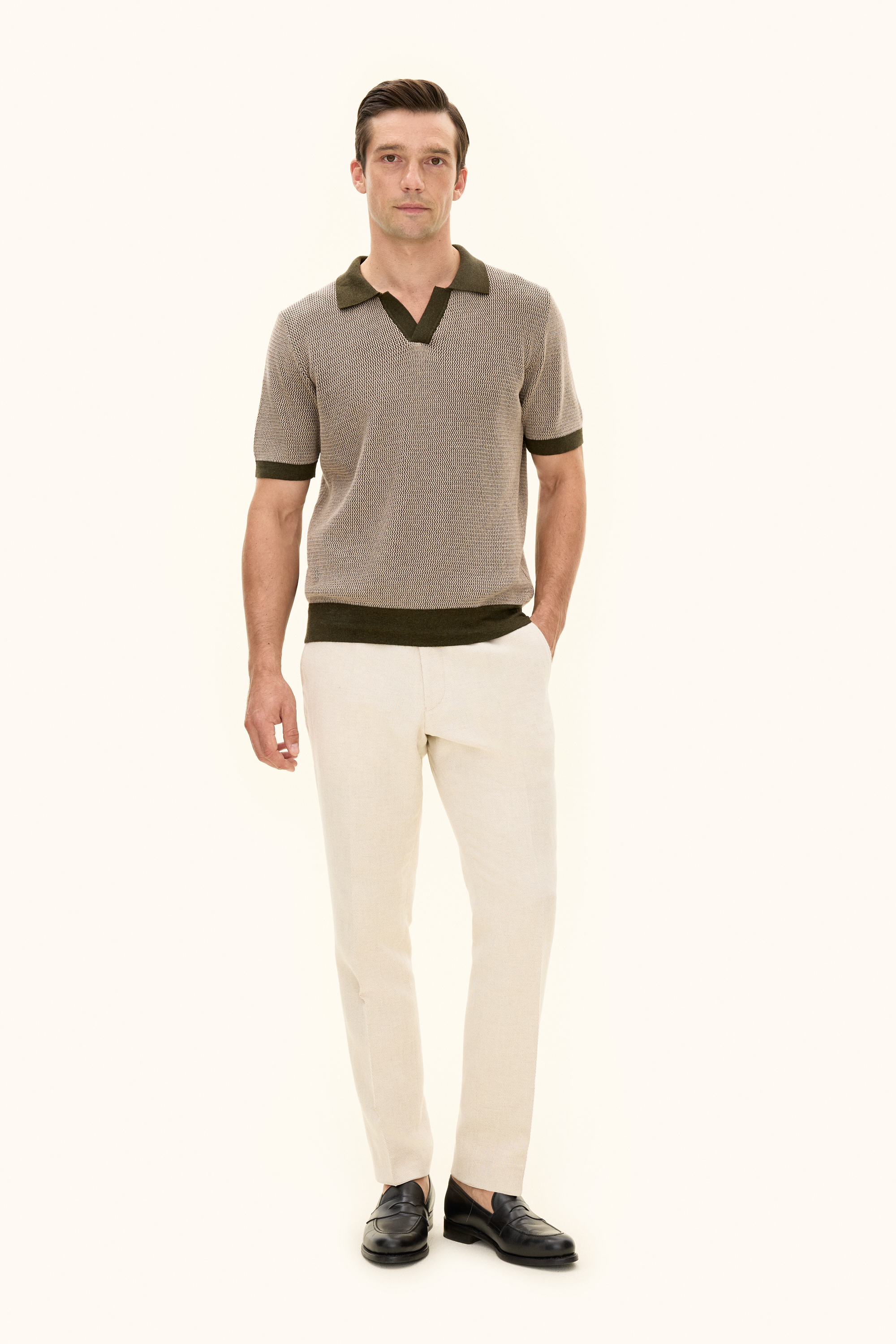 Regular Fit Cotton Polo Shirt - Green | Oscar Jacobson
