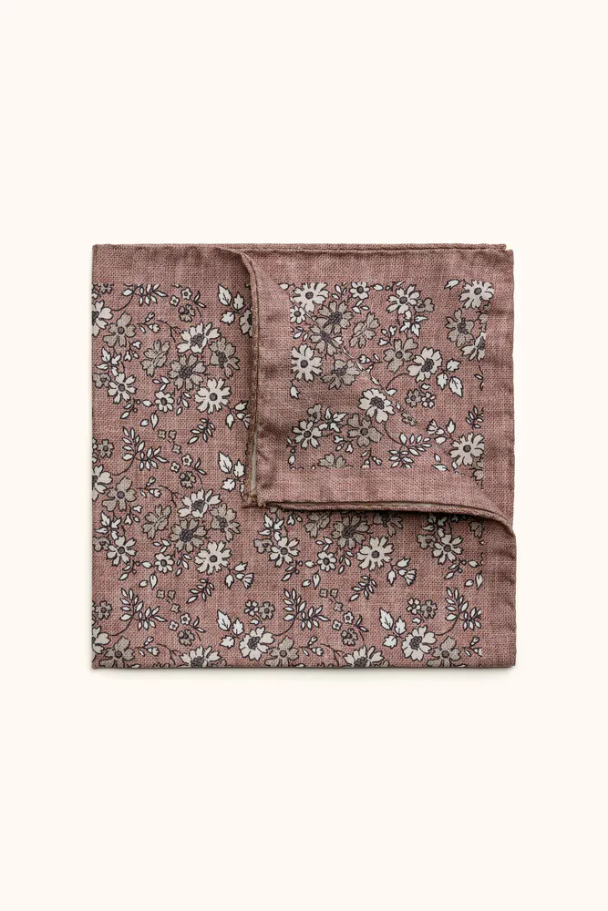 Flower Printed Silk Handkerchief