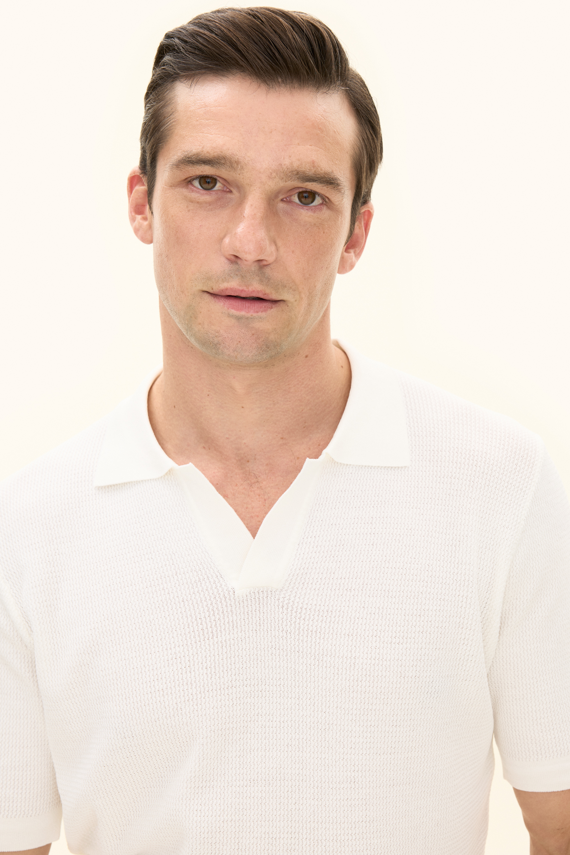 Regular Fit Cotton Polo Shirt - White | Oscar Jacobson