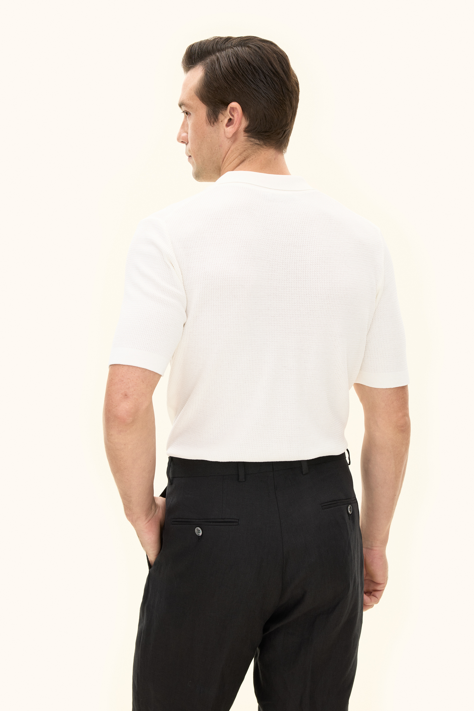Regular Fit Cotton Polo Shirt - White | Oscar Jacobson