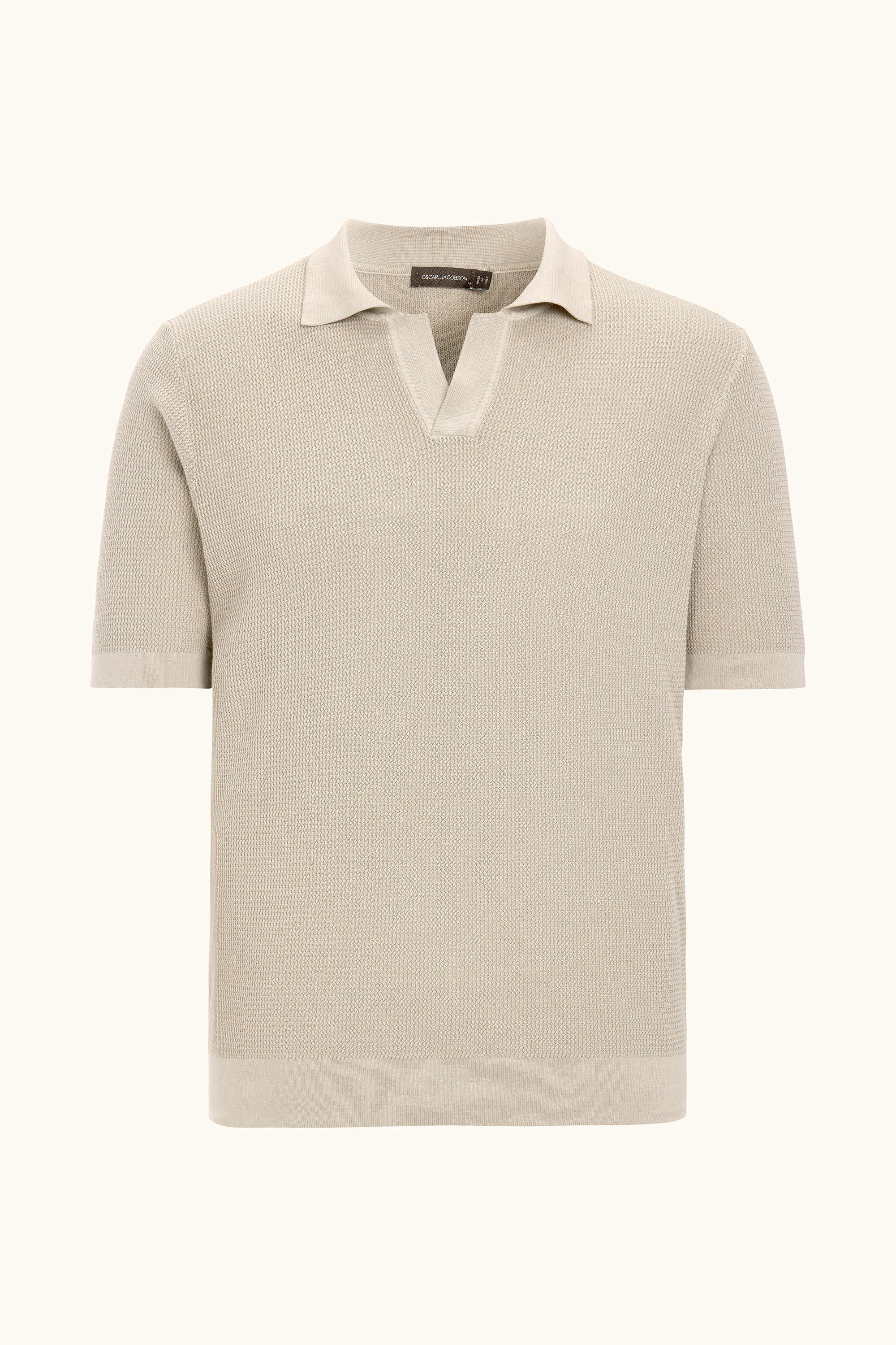 Regular Fit Cotton Polo Shirt - Beige | Oscar Jacobson
