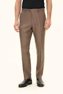 Regular Fit  Wool Linen Twill Trousers