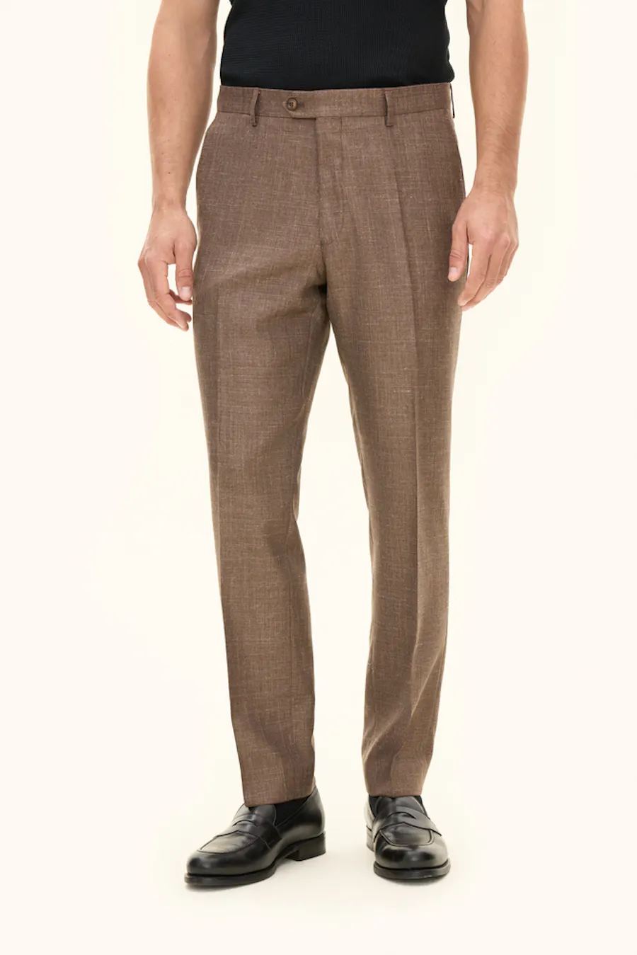 Regular Fit  Wool Linen Twill Trousers
