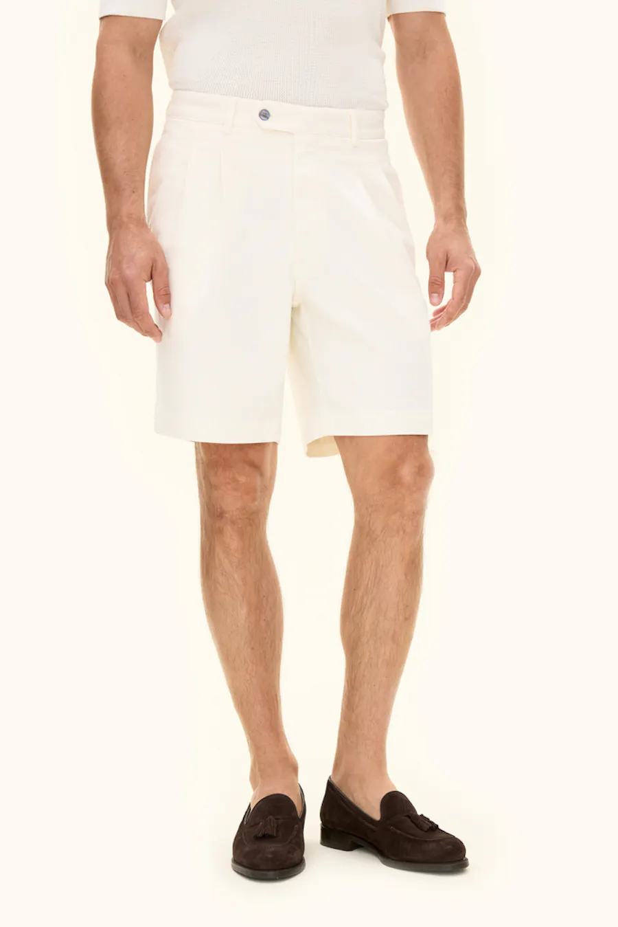 Wide Fit High Waist Twill Shorts