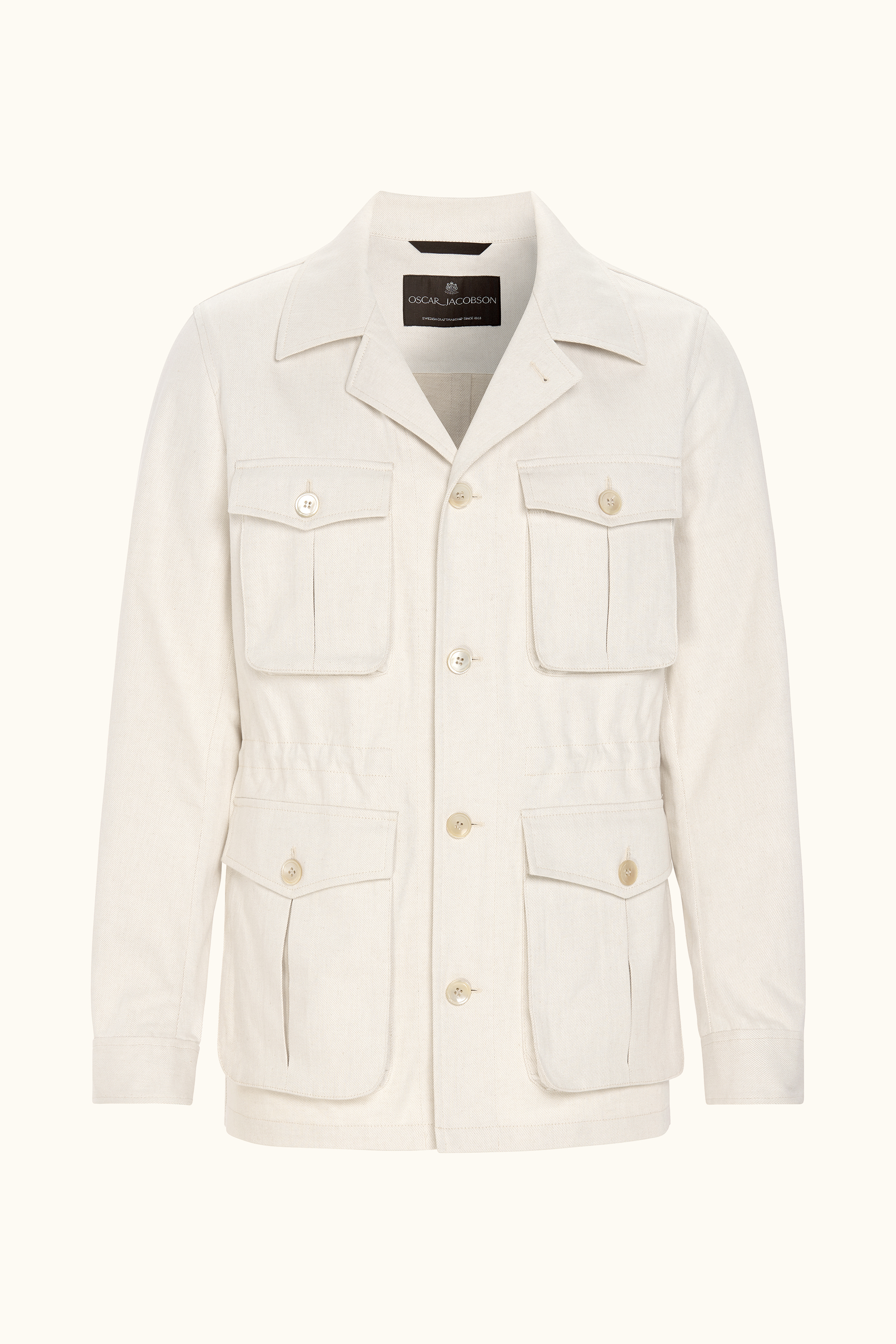 Oscar Jacobson ホワイトダウンベスト XL Regular Fit Twill Structure Shirt Jacket - White | Oscar Jacobson