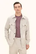 Regular Fit Stripete Seersucker Skjortejakke