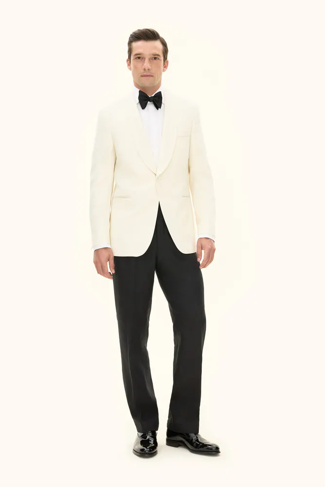 Regular Fit Tuxedo Plain Weave Suit