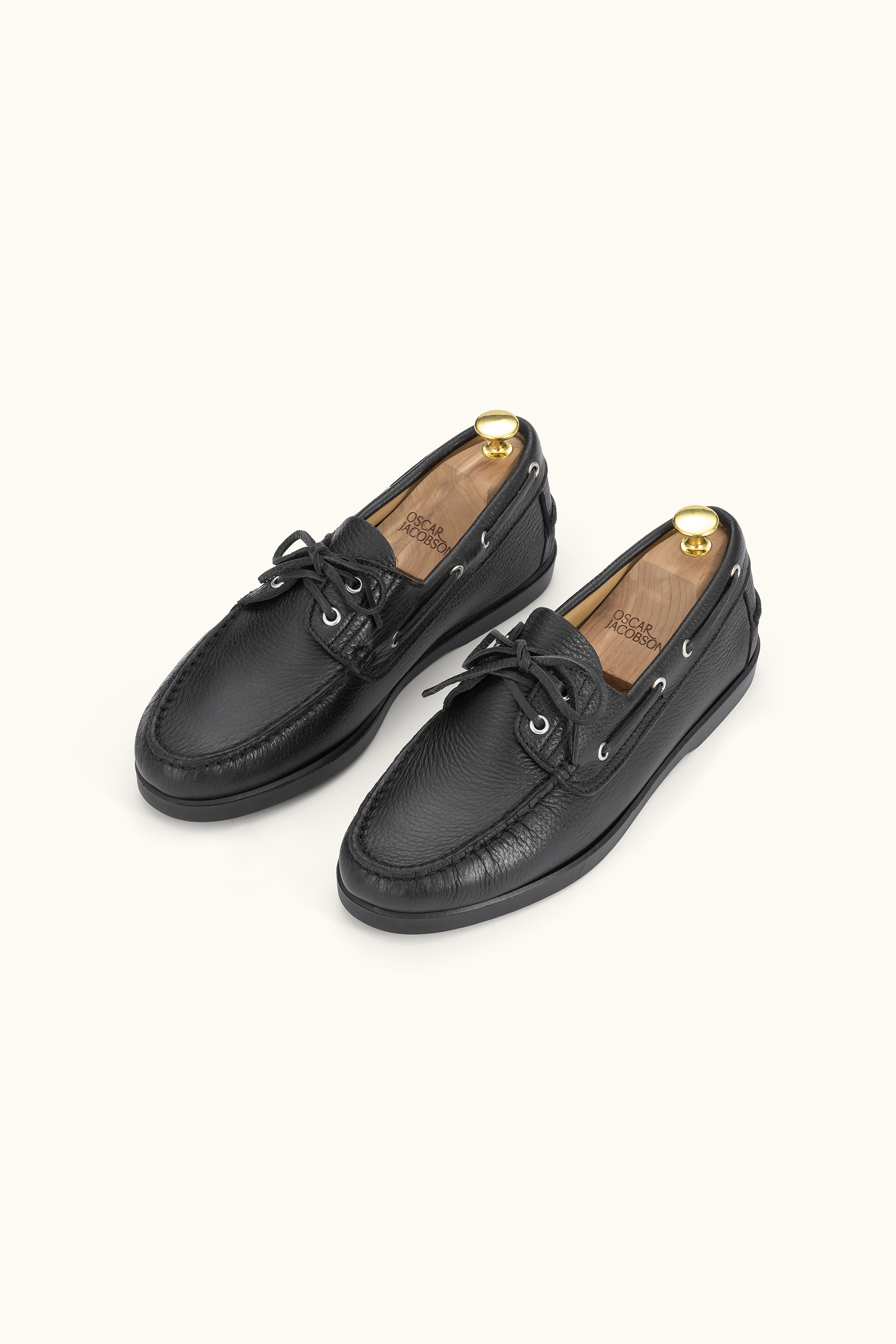 Deck Shoes Deerskin - Black | Oscar Jacobson