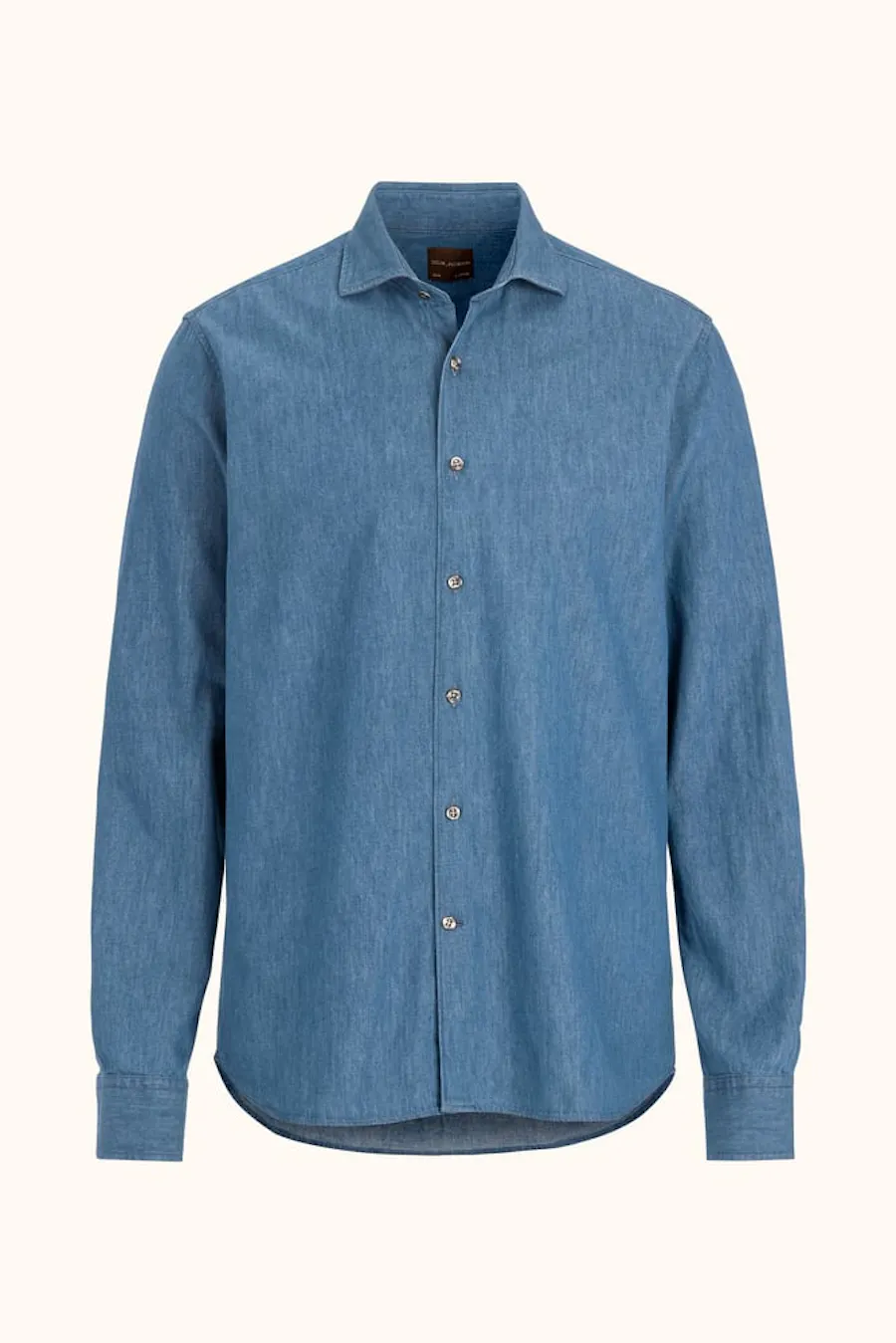 Slim Fit Wide Spread Denim Skjorte