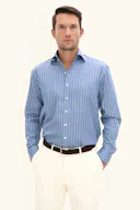 Regular Fit Stribet Skjorte One Piece-Krave