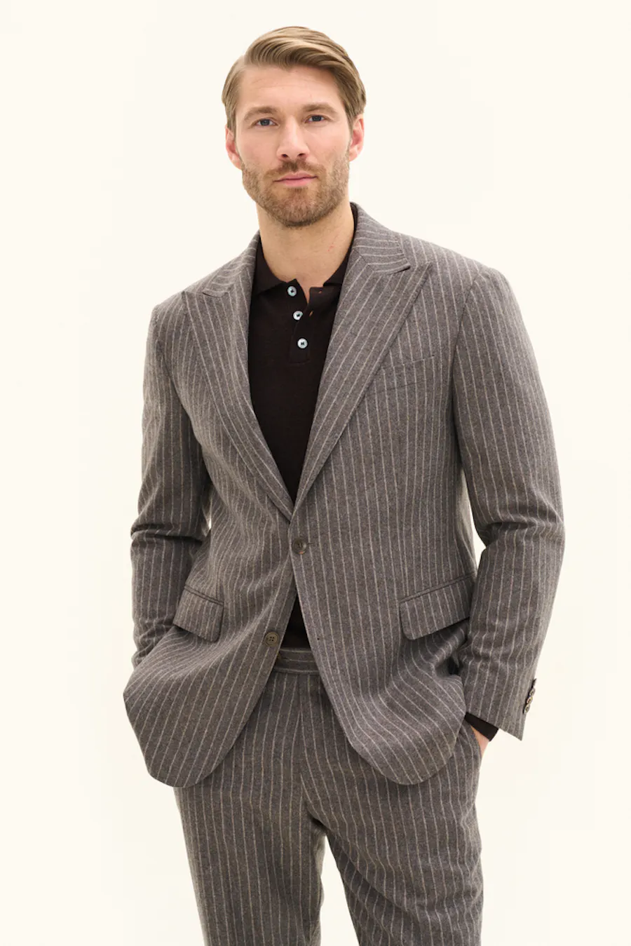 Regular Fit Kridtstribet Uldblazer