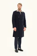 Regular Fit Double Breasted Brushed Wool Coat