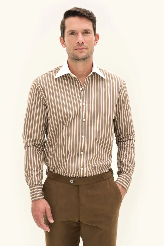 Regular Fit Turn Down Multistripe Shirt