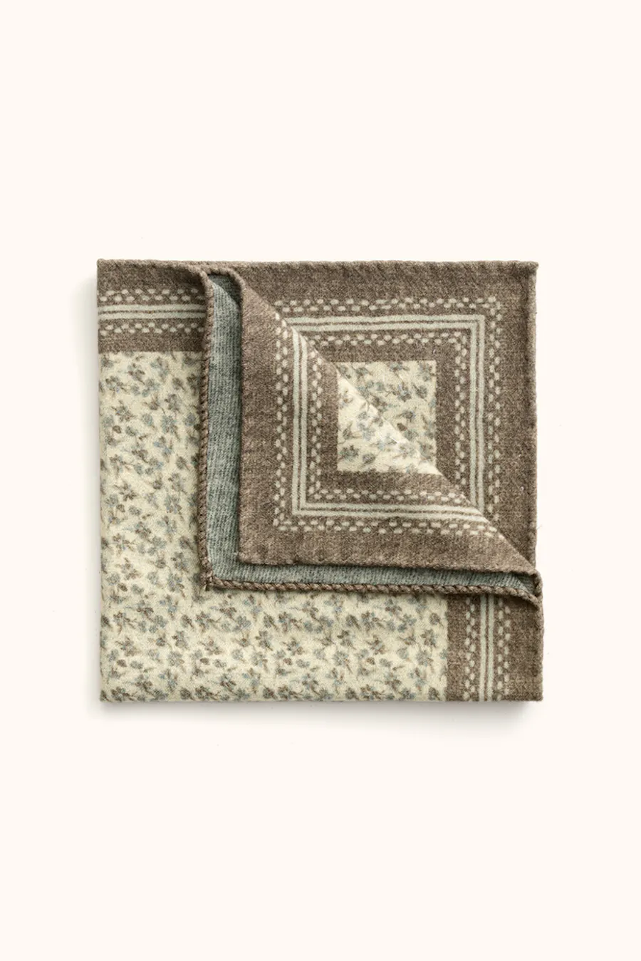 Flower Printed Wool Handkerchief
