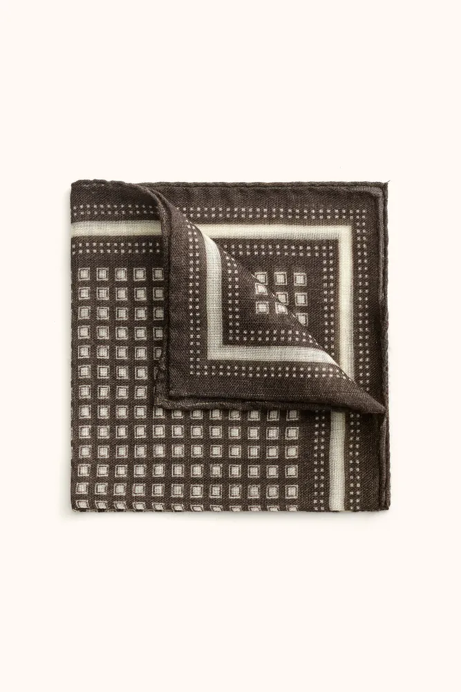 Geometrical Pattern Wool Handkerchief