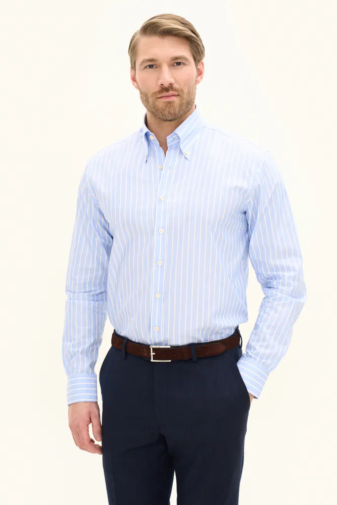 Regular Fit Button Down Royal Stripe Shirt