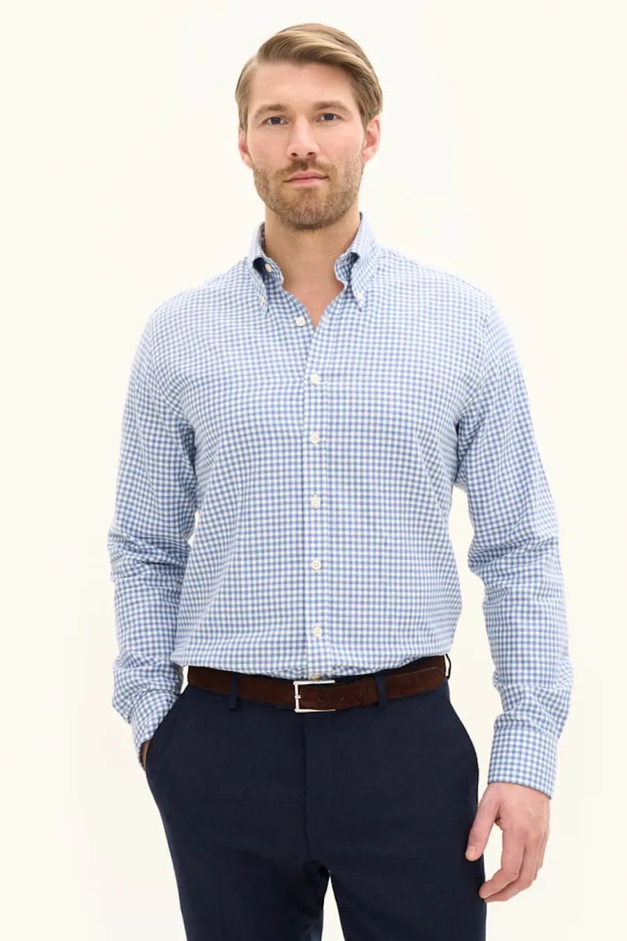 Regular Fit Button Down Royal Ternet Skjorte