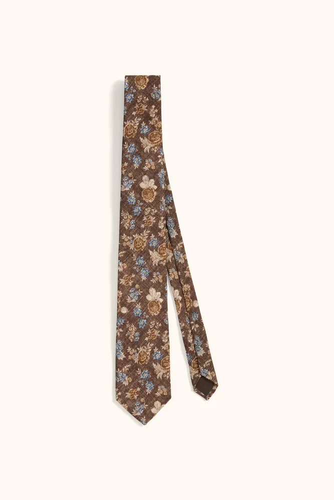 Floral Pattern Wool Tie