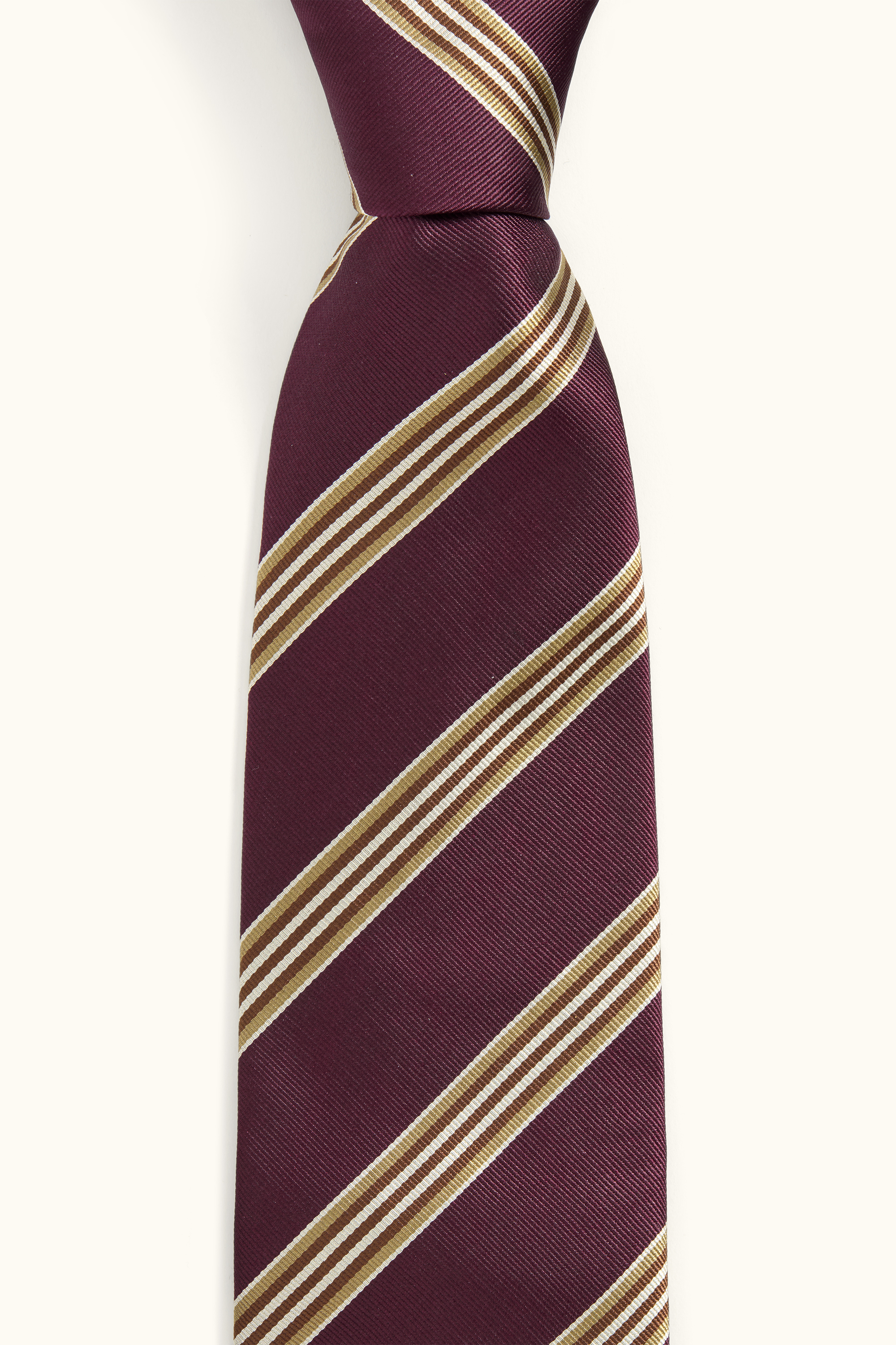 Regimental Stripe Silk Tie - Red | Oscar Jacobson