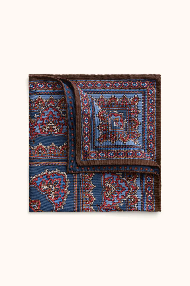 Geometrical Pattern Silk Handkerchief