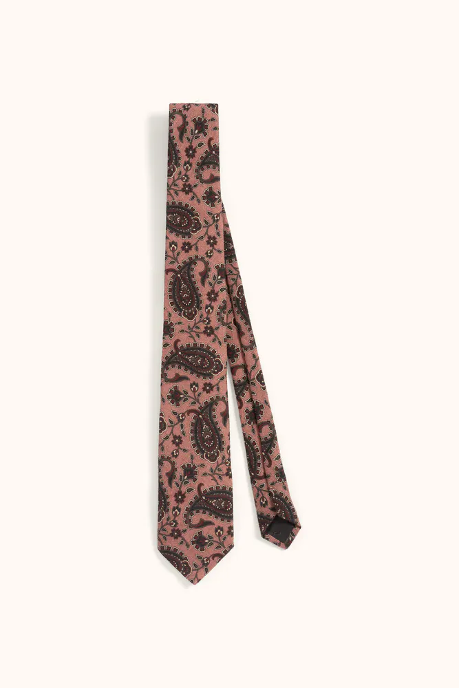 Floral Pattern Wool Tie