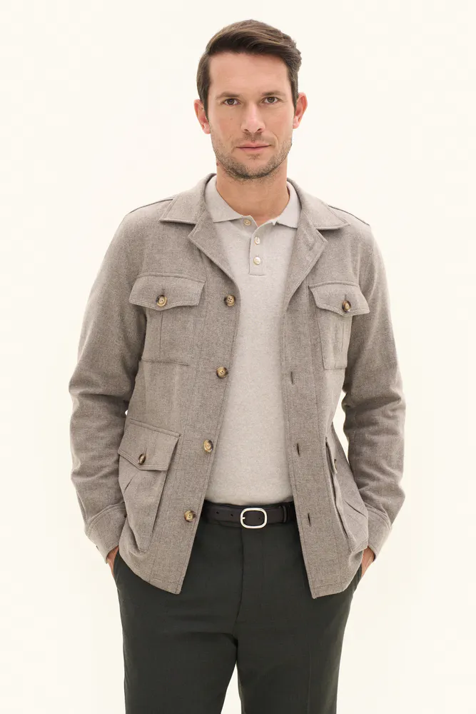 Regular Fit Overshirt Børstet Ull