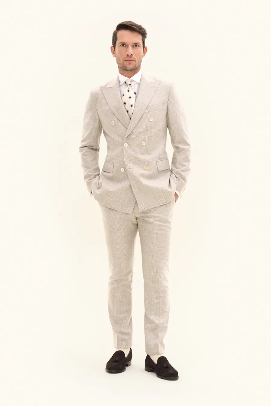 Regular Fit Dobbeltspent Glencheck Dress