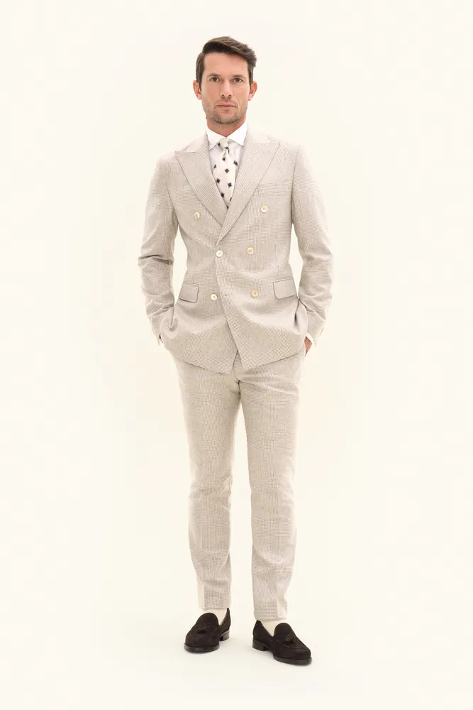 Regular Fit Dobbeltspent Glencheck Dress