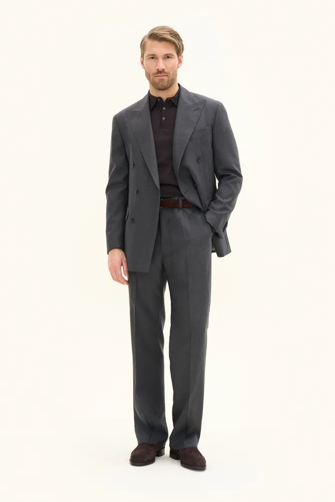 Regular Fit Double Breasted Hopsack Suit